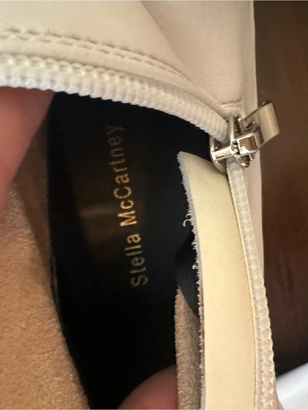 Stella McCartney Over-the-Knee Chunky Sole Emilee Boots in Bone, Sz EU 38